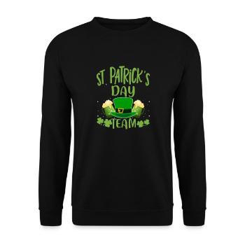 St. Patrick's Day Team St Patrick's Day Ireland Clover Beer - Unisex Sweatshirt - black - Front - Alina (178cm) & Michal (187cm)