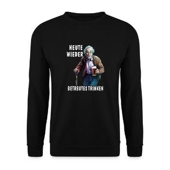 MAN TODAY AGAIN SUPERVISED DRINKING - Unisex Sweatshirt - black - Front - Alina (178cm) & Michal (187cm)