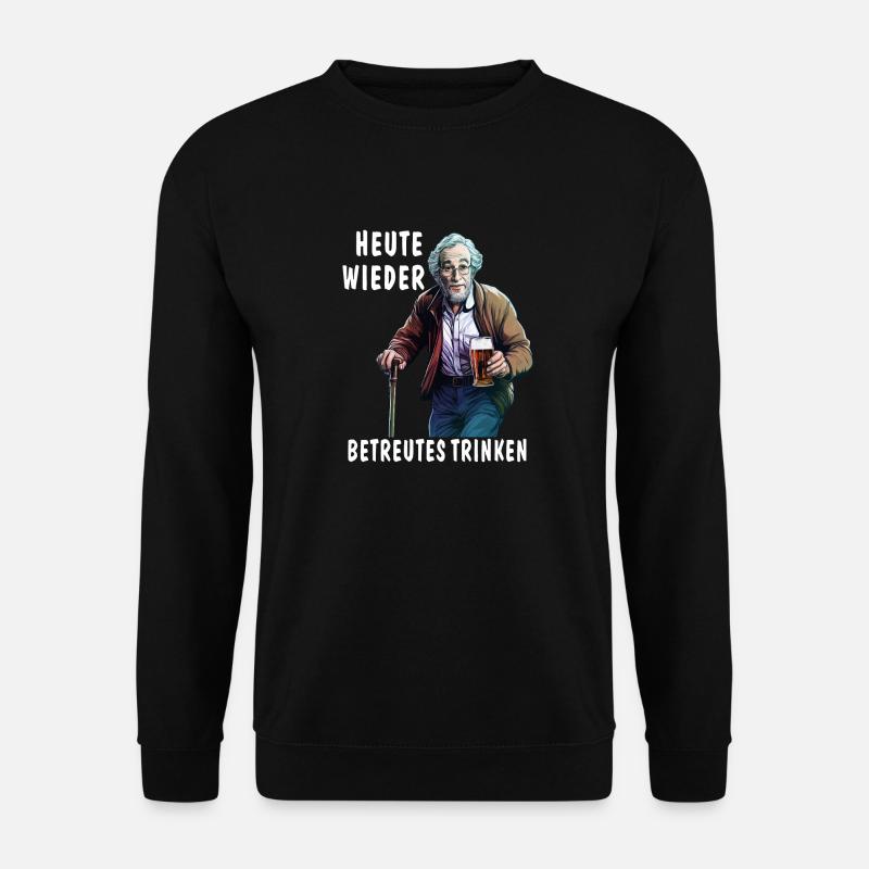 MAN TODAY AGAIN SUPERVISED DRINKING - Unisex Sweatshirt - black