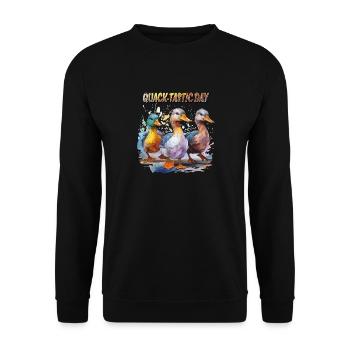 ENTEN QUACK-TASTIC DAY - Unisex Pullover - Schwarz - Vorne - Alina (178cm) & Michal (187cm)