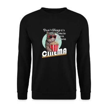 CAT Don’t Sleep Voir un film - Sweat-shirt Unisexe - noir - Devant - Alina (178cm) & Michal (187cm)