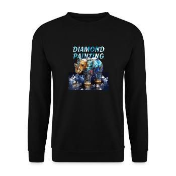 DIAMONDS ELEPHANT DIAMOND PAINTING - Unisex Sweatshirt - black - Front - Alina (178cm) & Michal (187cm)