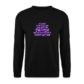 Autismus-Bewusstsein SPED Lehrer lernen - Unisex Pullover - Schwarz - Vorne - Alina (178cm) & Michal (187cm)