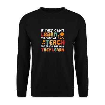 Autismus-Bewusstsein SPED Lehrer lernen - Unisex Pullover - Schwarz - Vorne - Alina (178cm) & Michal (187cm)