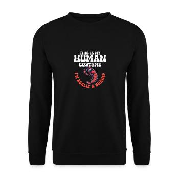 This Is My Human Costume Seafood Shrimp Lover - Unisex Pullover - Schwarz - Vorne - Alina (178cm) & Michal (187cm)