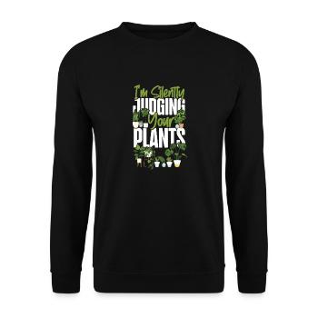 Plant Lover Gardening I'm Silently - Unisex Pullover - Schwarz - Vorne - Alina (178cm) & Michal (187cm)