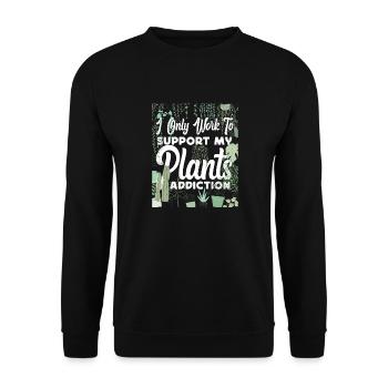 Plant Lover Gardening I Only Work - Unisex Sweatshirt - black - Front - Alina (178cm) & Michal (187cm)