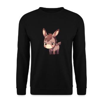 Âne Esel - Sweat-shirt Unisexe - noir - Devant - Alina (178cm) & Michal (187cm)