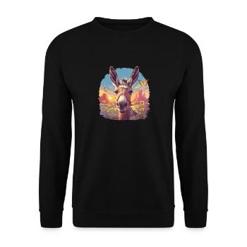 Âne Esel - Sweat-shirt Unisexe - noir - Devant - Alina (178cm) & Michal (187cm)