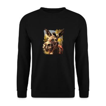 Âne Esel - Sweat-shirt Unisexe - noir - Devant - Alina (178cm) & Michal (187cm)