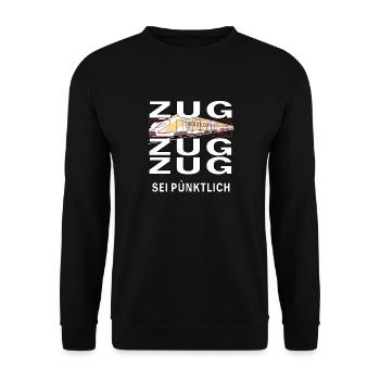ZUG SEI PÜNKTLICH - Unisex Pullover - Schwarz - Vorne - Alina (178cm) & Michal (187cm)