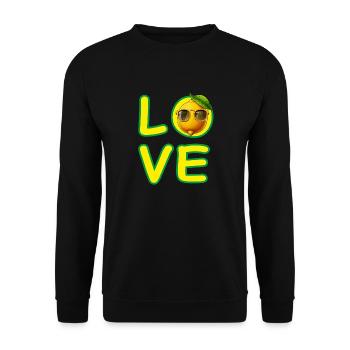 LOVE ZITRONE - Unisex Pullover - Schwarz - Vorne - Alina (178cm) & Michal (187cm)