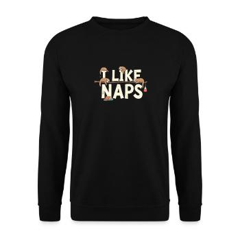 Sloth Sleep Funny Relax Outfit Nap - Unisex Sweatshirt - black - Front - Alina (178cm) & Michal (187cm)