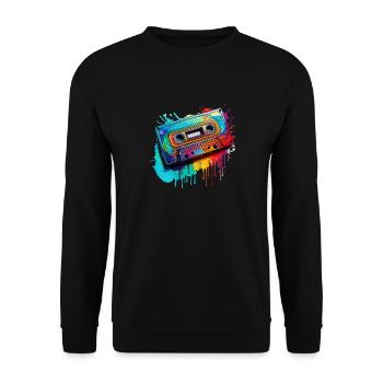 Music cassette - Unisex Sweatshirt - black - Front - Alina (178cm) & Michal (187cm)