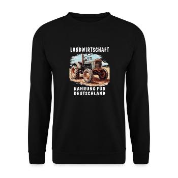 LANDWIRTSCHAFT NAHRUNG FÜR DEUTSCHLAND - Unisex Pullover - Schwarz - Vorne - Alina (178cm) & Michal (187cm)