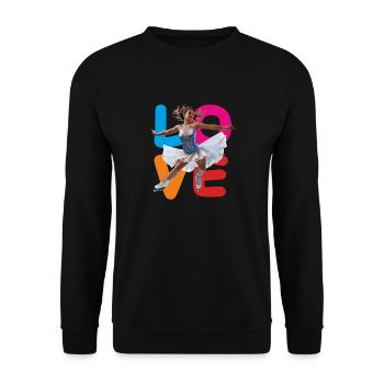 EISKUNSTLAUF LOVE - Unisex Pullover - Schwarz - Vorne - Alina (178cm) & Michal (187cm)
