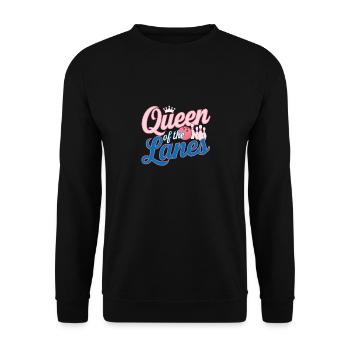 Queen of Lanes Bowling Woman Passion - Unisex Sweatshirt - black - Front - Alina (178cm) & Michal (187cm)