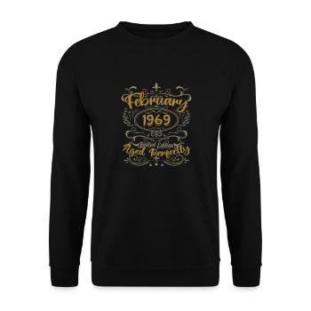 Idée cadeau février 1969 anniversaire février 1969 - Sweat-shirt Unisexe - noir - Devant - Alina (178cm) & Michal (187cm)
