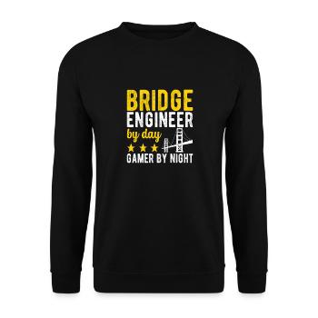 Bridge Engineer Bridge Construction - Unisex Sweatshirt - black - Front - Alina (178cm) & Michal (187cm)