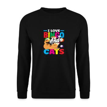 Les joueurs de bingo adorent les chats et le bingo - Sweat-shirt Unisexe - noir - Devant - Alina (178cm) & Michal (187cm)