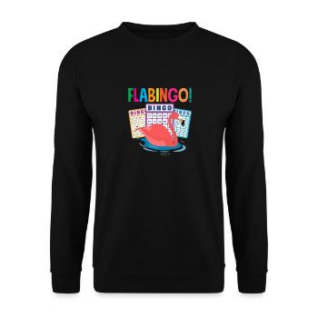Bingo Flamingo Flabingo for Bingo Players - Unisex Sweatshirt - black - Front - Alina (178cm) & Michal (187cm)