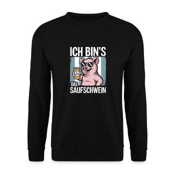 C’est moi l’alcool cochon buvant de la bière alcool fête - Sweat-shirt Unisexe - noir - Devant - Alina (178cm) & Michal (187cm)
