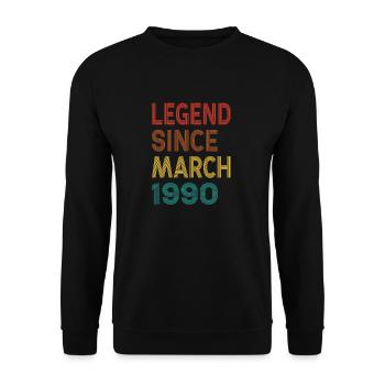 Vintage Legend Since March 1990, 35th birthday - Unisex Sweatshirt - black - Front - Alina (178cm) & Michal (187cm)