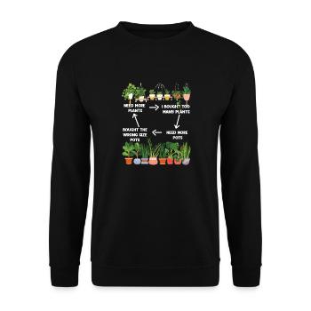Les amateurs de plantes ont besoin de plus - Sweat-shirt Unisexe - noir - Devant - Alina (178cm) & Michal (187cm)