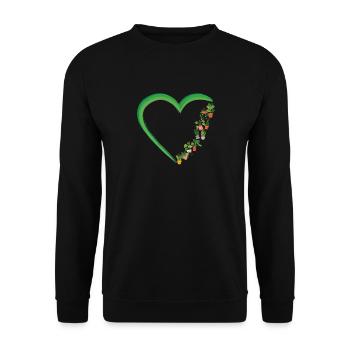 Plant Lover Gardening Heart - Unisex Sweatshirt - black - Front - Alina (178cm) & Michal (187cm)