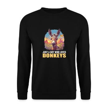 Donkey Esel - Unisex Pullover - Schwarz - Vorne - Alina (178cm) & Michal (187cm)