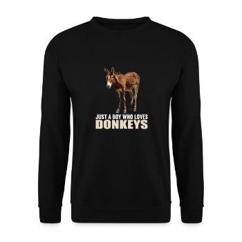 Donkey Esel - Unisex Pullover - Schwarz - Vorne - Alina (178cm) & Michal (187cm)
