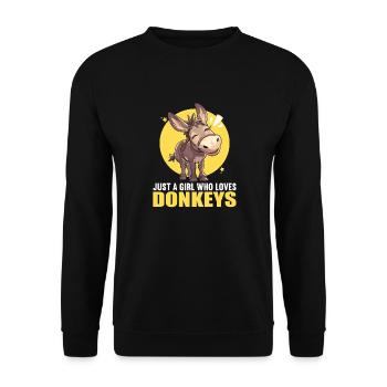 Donkey Esel - Unisex Pullover - Schwarz - Vorne - Alina (178cm) & Michal (187cm)