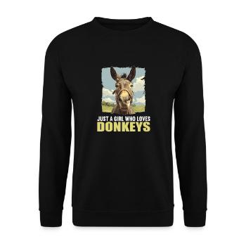 Donkey Esel - Unisex Pullover - Schwarz - Vorne - Alina (178cm) & Michal (187cm)