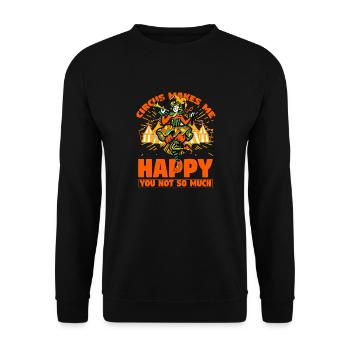 Zirkus macht mich glücklich, du nicht so sehr - Unisex Pullover - Schwarz - Vorne - Alina (178cm) & Michal (187cm)