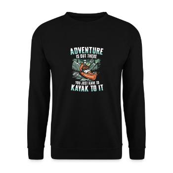 Adventure Awaits You: Kayaking Experience in the - Unisex Sweatshirt - black - Front - Alina (178cm) & Michal (187cm)