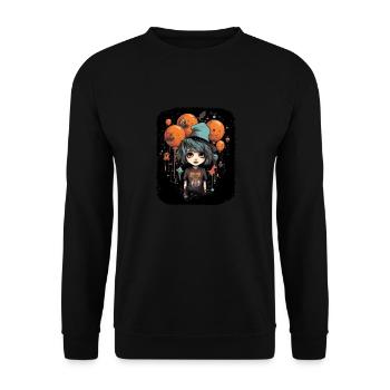 Imaginative boy with magic balloons - Unisex Sweatshirt - black - Front - Alina (178cm) & Michal (187cm)