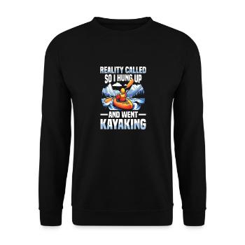 Reality Called So I Hung Up And Went Kayaking - Unisex Sweatshirt - black - Front - Alina (178cm) & Michal (187cm)