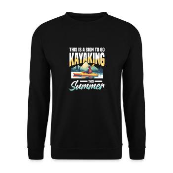 This is a sign for kayaking this summer - Unisex Sweatshirt - black - Front - Alina (178cm) & Michal (187cm)