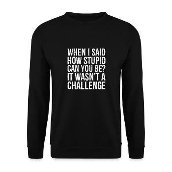quand j’ai dit à quel point tu peux être stupide Ce n’était pas - Sweat-shirt Unisexe - noir - Devant - Alina (178cm) & Michal (187cm)