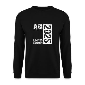 ABI 2025 Abitur Abschluss Lustiges Abiturienten - Unisex Pullover - Schwarz - Vorne - Alina (178cm) & Michal (187cm)
