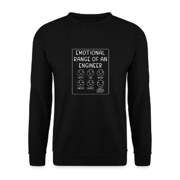 Emotional Range of an Engineer Funny - Unisex Sweatshirt - black - Front - Alina (178cm) & Michal (187cm)