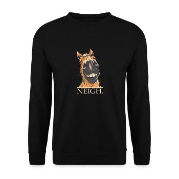 Funny Horse Portrait Neigh Humorous Cartoon - Unisex Sweatshirt - black - Front - Alina (178cm) & Michal (187cm)