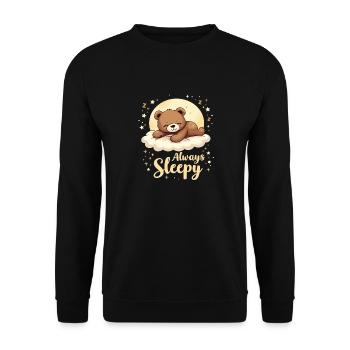 Cute Bear, Bear, Bear, Cute Sleep, Dreamer - Unisex Sweatshirt - black - Front - Alina (178cm) & Michal (187cm)