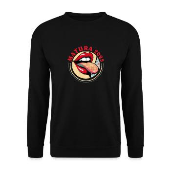 MATURA 2025 Maturant Matura Geschafft Lustiges - Unisex Pullover - Schwarz - Vorne - Alina (178cm) & Michal (187cm)