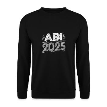 ABI 2025 Abitur Abschluss Lustiges Abiturienten - Unisex Pullover - Schwarz - Vorne - Alina (178cm) & Michal (187cm)