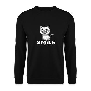 sourire de chat souriant sourire pour amoureux des chats - Sweat-shirt Unisexe - noir - Devant - Alina (178cm) & Michal (187cm)