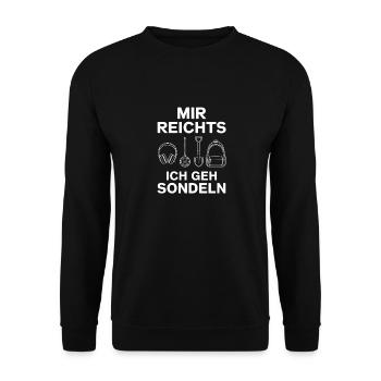 J’en ai assez, je vais sonder, chasseur de trésors - Sweat-shirt Unisexe - noir - Devant - Alina (178cm) & Michal (187cm)