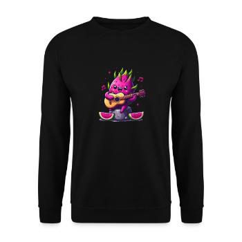 Dragon fruit playing guitar - Unisex Sweatshirt - black - Front - Alina (178cm) & Michal (187cm)