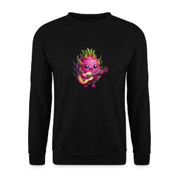 Dragon Fruit Playing Guitar - Unisex Sweatshirt - black - Front - Alina (178cm) & Michal (187cm)