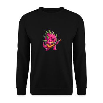 Dragon Fruit Playing Guitar - Unisex Sweatshirt - black - Front - Alina (178cm) & Michal (187cm)
